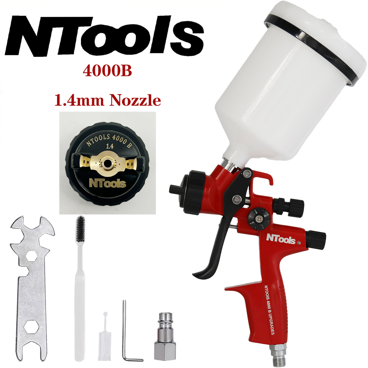 Hvlp Spray Gun Gravity Feed - NTOOLS 4000B 1.3구경 및 1.4구경 선택