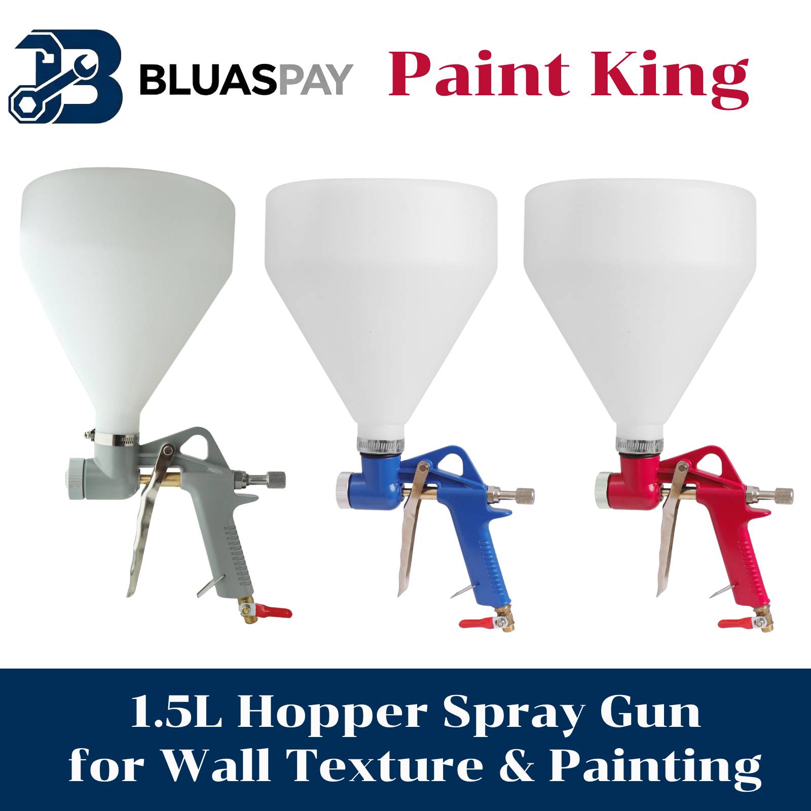 Texture Spray Hopper Gun - BLUASPAY 1.5L 에어 호퍼 스프레이 건
