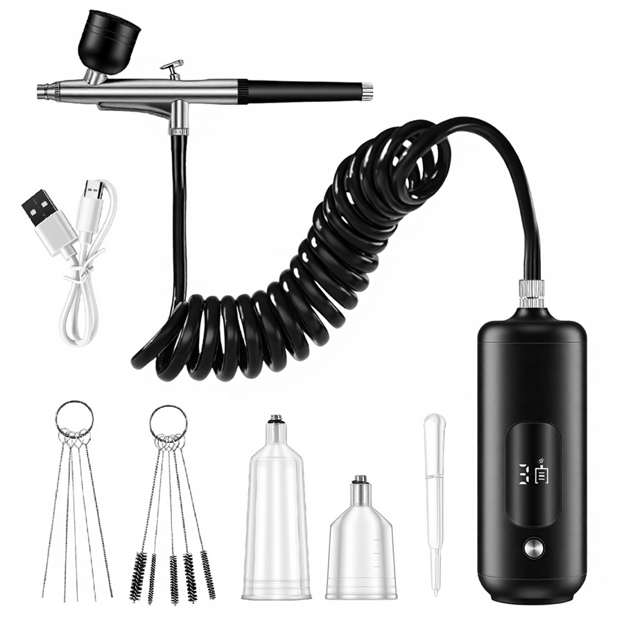 Spray Gun Air Compressor Kit - 휴대용 에어브러시 미니 에어 컴프레서 키트,
