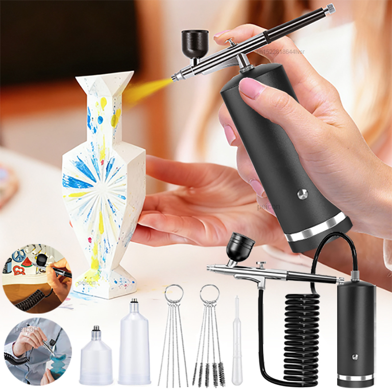 Airbrush Kit Compressor - 에어브러시 및 컴프레서 페인트 스프레이 건,