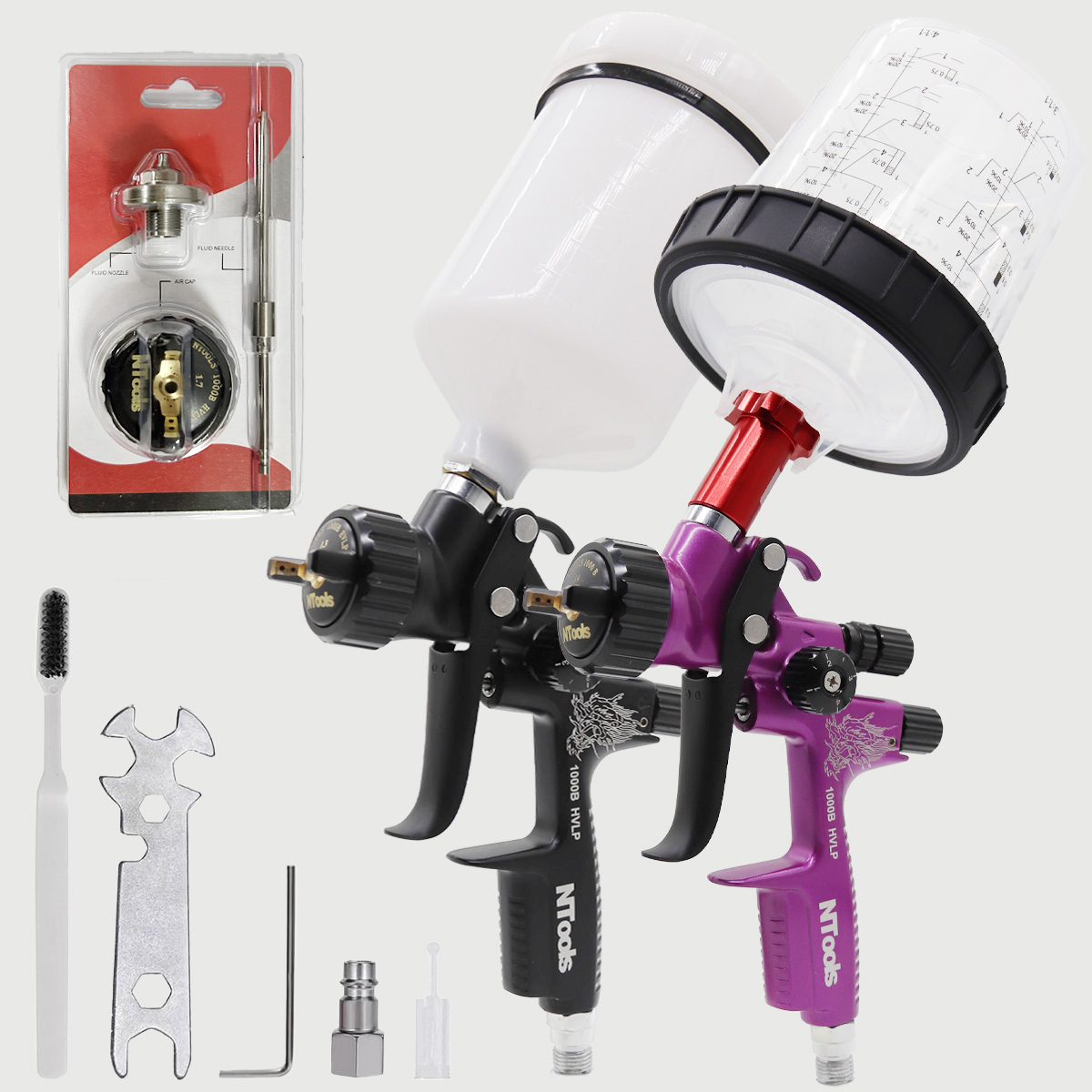 Hvlp Spray Gun Gravity Feed - 1.3mm 페인트 스프레이 건 및 1.4mm