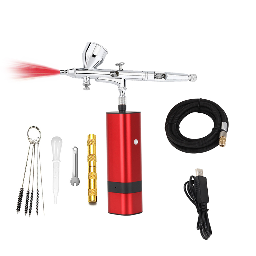 Spray Gun Air Compressor Kit - RIBO TM80S-180W 무선 에어 브러시, 소형