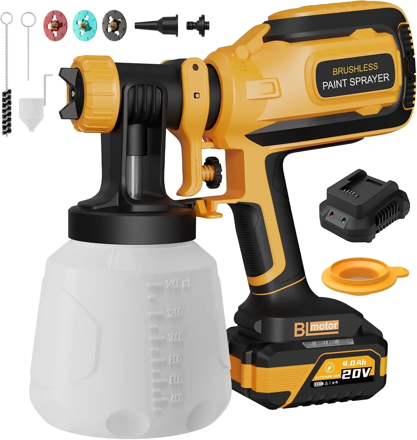 Cordless Paint Sprayer 20V - 미국 배송 무선 페인트 분사기, 브러시리스