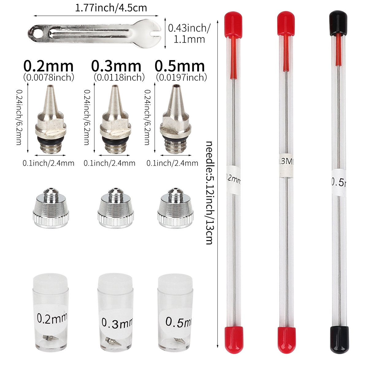 3pcs 세트 0.2/0.3/0.5mm 에어 브러시 노 - Hvlp Spray Gun Gravity Feed 리뷰 및 가격