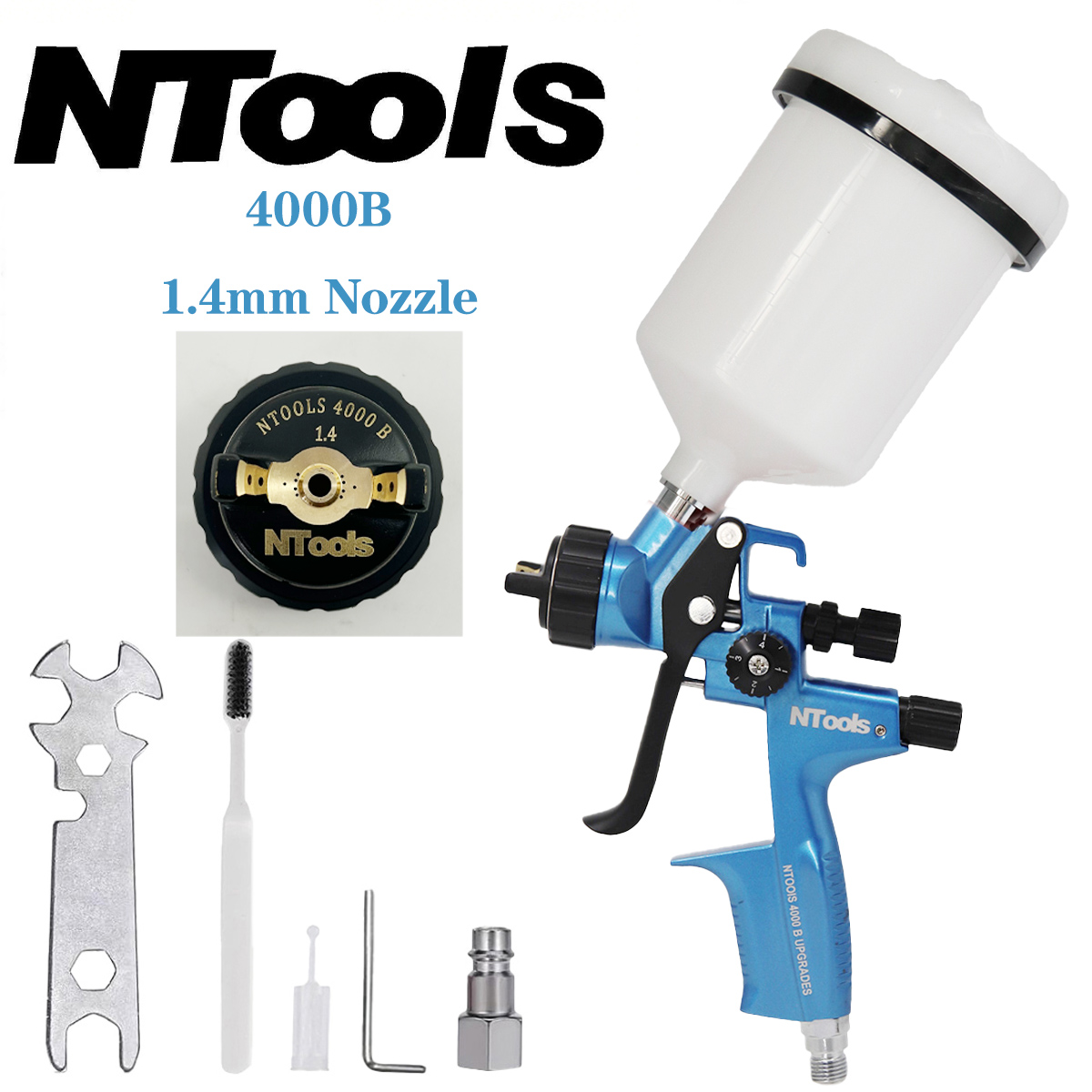 NTOOLS 4000B 1.3구경 및 1.4구경 선택  - Hvlp Spray Gun Gravity Feed 리뷰 및 가격