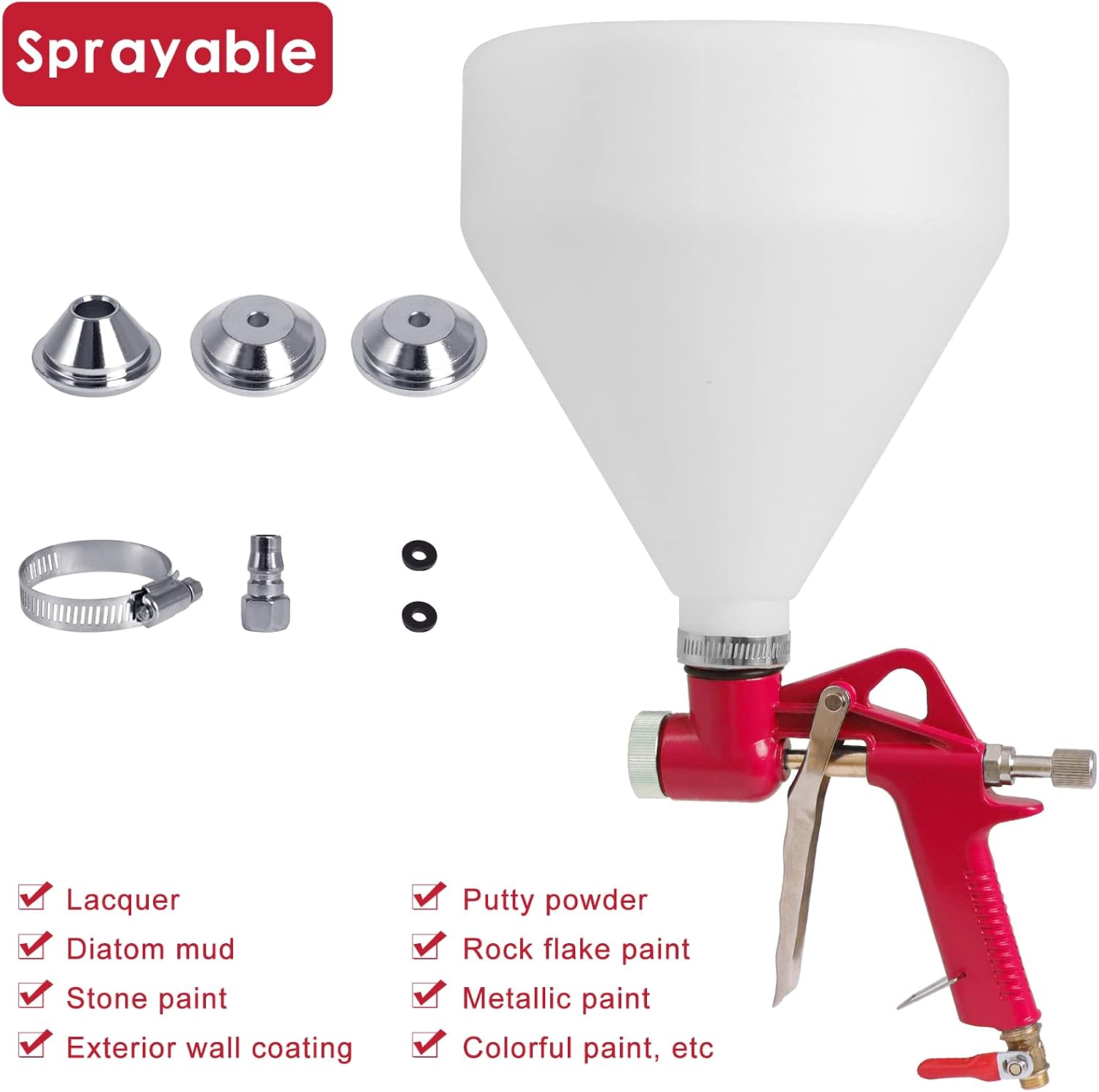 BLUASPAY 1.5L 에어 호퍼 스프레이 건 3 노 - Texture Spray Hopper Gun 리뷰 및 가격