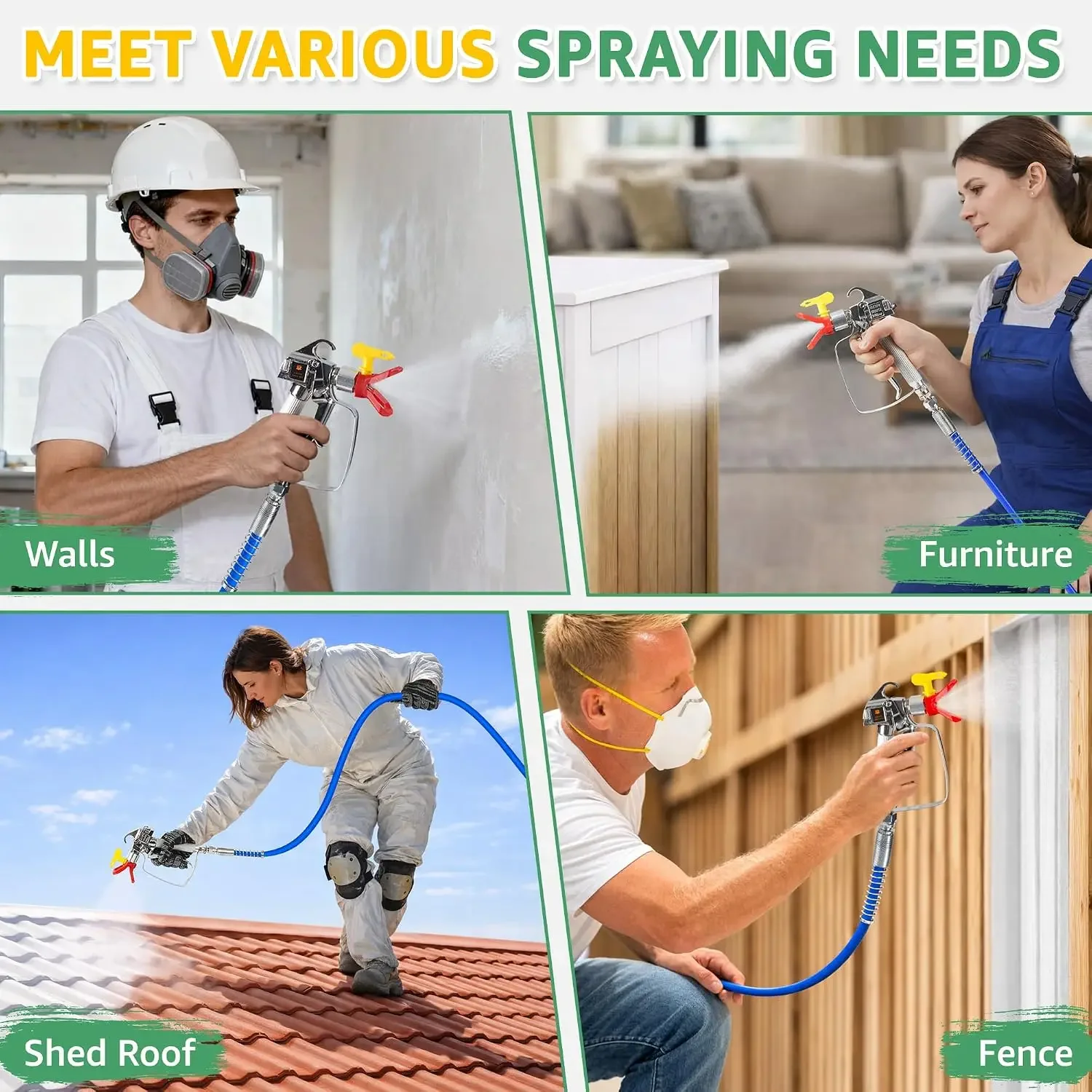 미국 배송 750W 에어리스 페인트 분사기 1개 |   - Airless Paint Sprayer 3000Psi 리뷰 및 가격