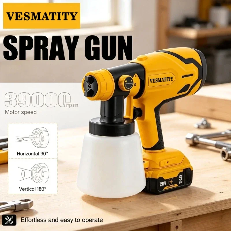 조절 가능한 HVLP 무선 페인트 분무기, 1500W  - Cordless Paint Sprayer 20V 리뷰 및 가격