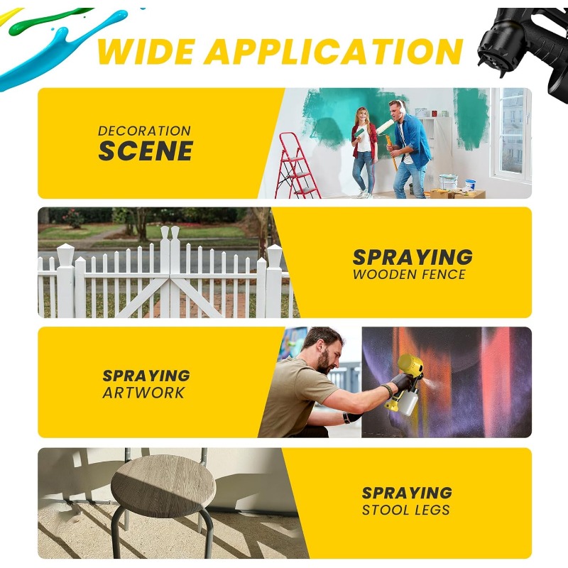페인트용 스프레이 건, 가구, 캐비닛, 벽, 문, 울타 - Paint Sprayer For Fence Deck 리뷰 및 가격