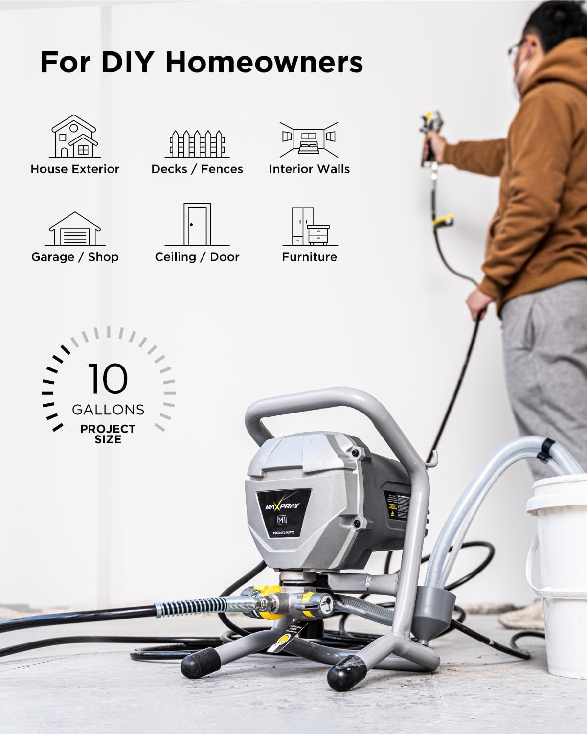 3000 PSI 550W 에어리스 페인트 분무기, 희석 - Paint Sprayer For Fence Deck 리뷰 및 가격