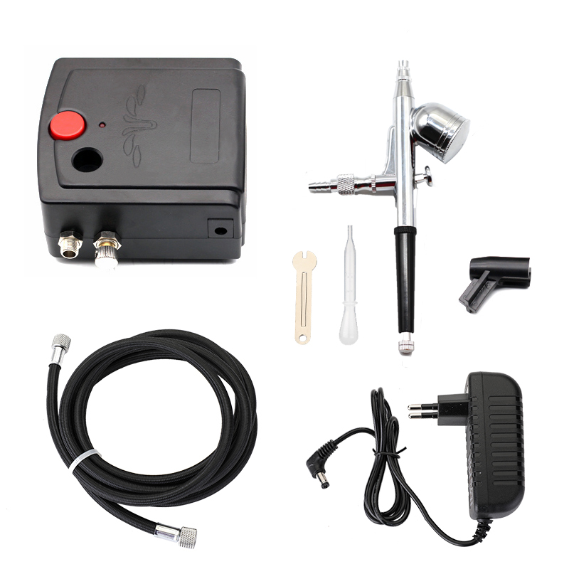 듀얼 액션 스프레이 건, 컴프레서를 사용하는 에어브러시 - Airbrush Kit Compressor 리뷰 및 가격