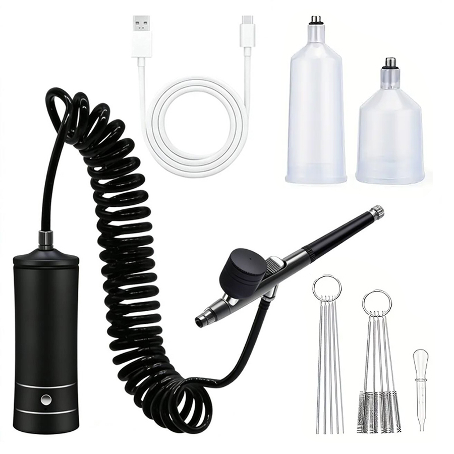 휴대용 에어브러시 키트(컴프레셔 포함) - 페인팅, 네 - Spray Gun Air Compressor Kit 리뷰 및 가격